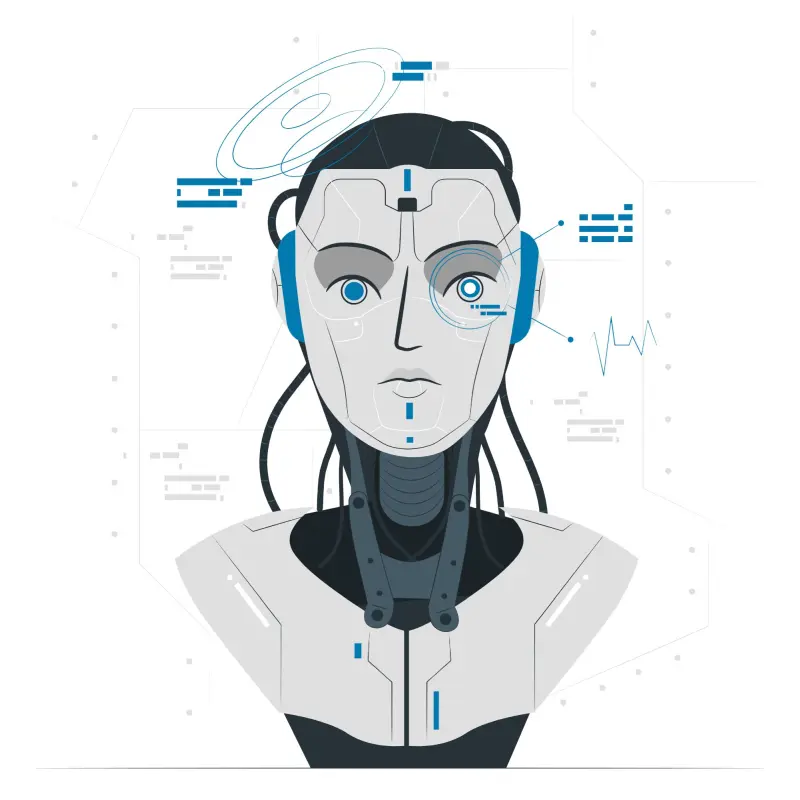 Graphic of robot face
