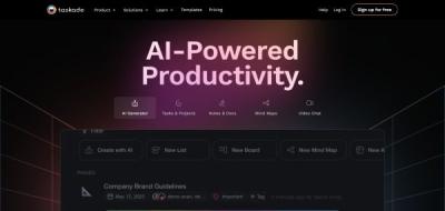 Taskade Homepage: AI-Powered Productivity